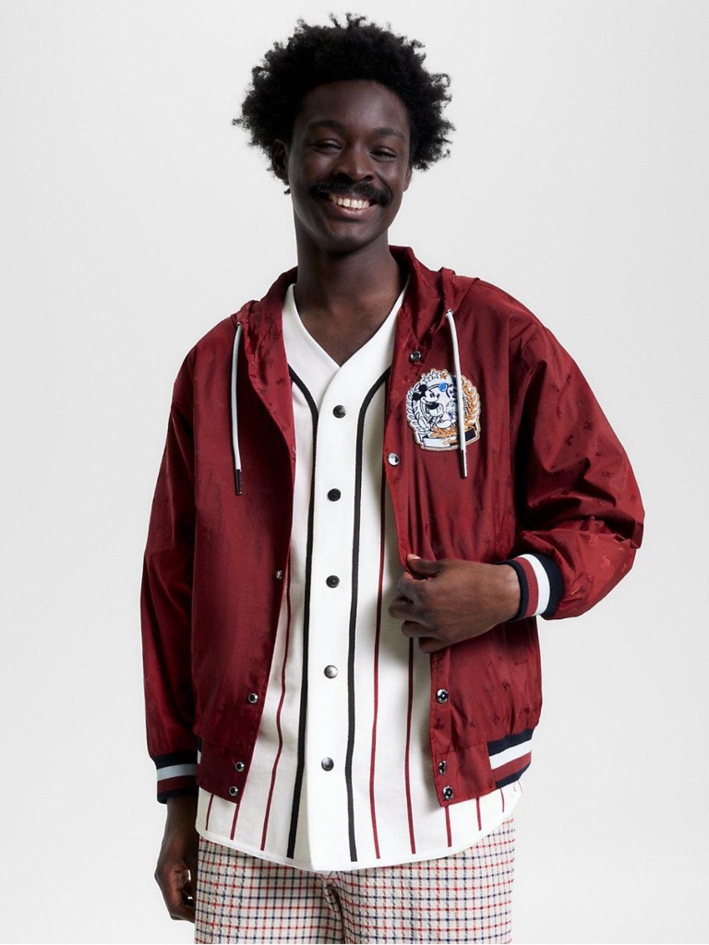 Tommy Hilfiger Disney Burgundy Hooded Varsity Coach Jacket